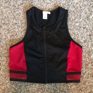 Zip Up Athletic Crop Top